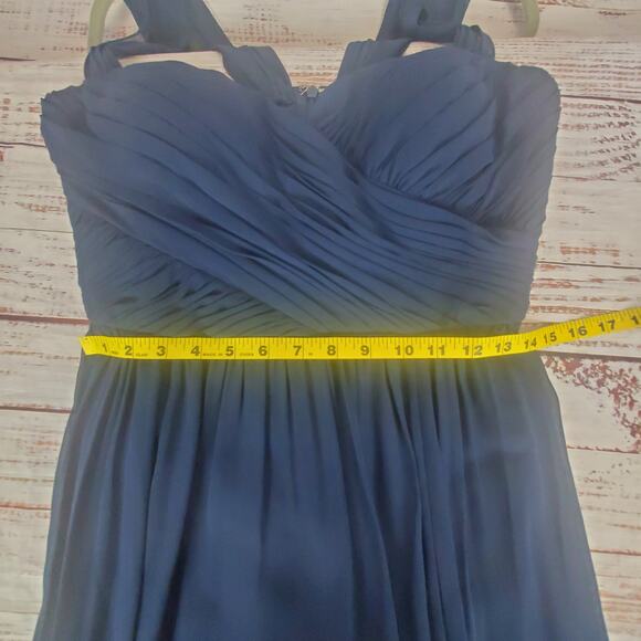 Jenny Yoo Collection Dress Chiffon Blue Knee Length Sz 12 Fairy Bridesmaid Prom - Picture 14 of 16